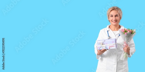 Mature female doctor with t...