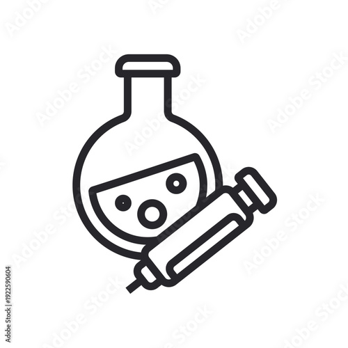 lab icons outline and Flat Style,transparent background