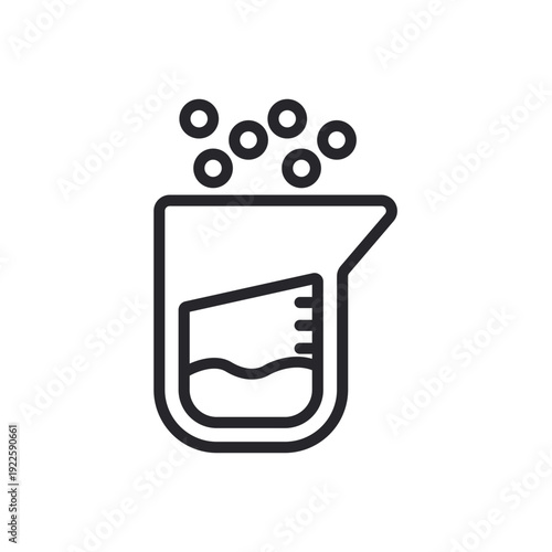beaker icons outline and Flat Style,transparent background