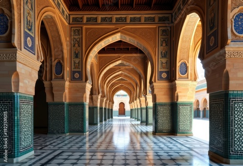 Wallpaper Mural Exquisite Moorish Palace with Horseshoe Arches and Colorful Mosaic Tiles Rich Cultural Heritage Torontodigital.ca