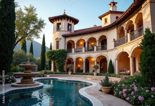 Wallpaper Mural Italianate Villa Elegance with Belvedere Tower and Beautifully Blossoming Gardens in Immaculate Surroundings Torontodigital.ca