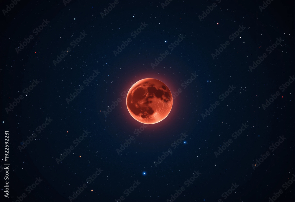 Fototapeta premium Wide Angle Lunar Eclipse Sky