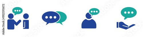 Customer Service and Online Support Line Icon Set