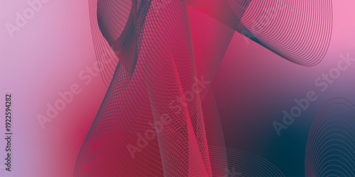 Dark noisy textured background with vibrant red, Pink, DeepPink and DarkSlateGray abstract glowing gradient waves with soft blur effect for modern header poster and banner cover design