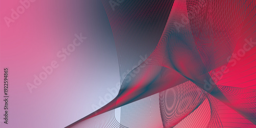 Dark noisy textured background with vibrant red, Pink, DeepPink and DarkSlateGray abstract glowing gradient waves with soft blur effect for modern header poster and banner cover design
