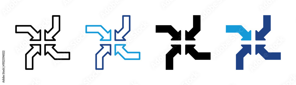 Fototapeta premium Decision Path icon set multiple style collection