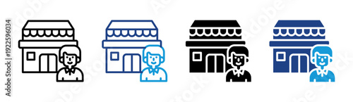 Local Store icon set multiple style collection