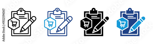 Purchase Order icon set multiple style collection