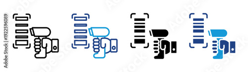 Barcode Scan icon set multiple style collection