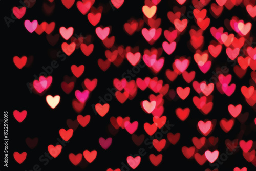 Romantic Red Heart Bokeh Light Particle Love and romance, Valentines day