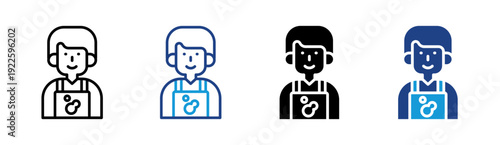Delivery Worker icon set multiple style collection
