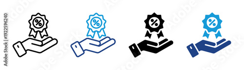 Warranty Badge icon set multiple style collection