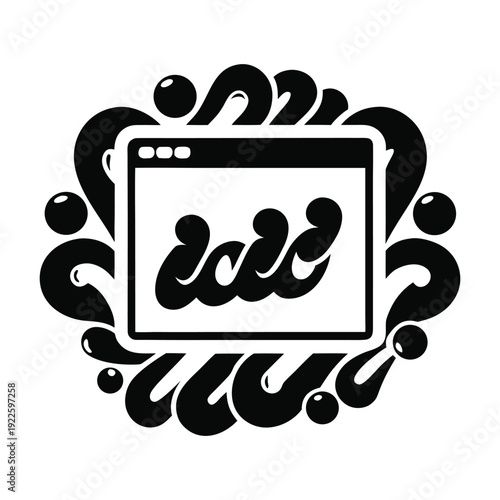 Minimalist abstract computer screen with Arabic script representing digital interface, language technology and modern communication design
