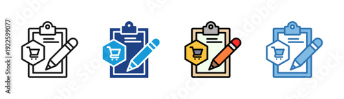Purchase Order icon set multiple style collection