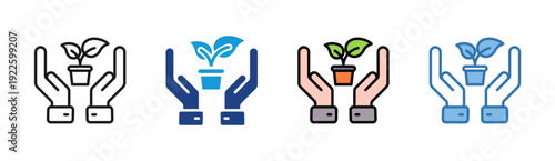 Green Investment icon set multiple style collection