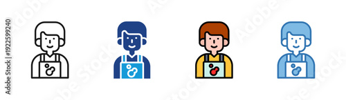 Delivery Worker icon set multiple style collection