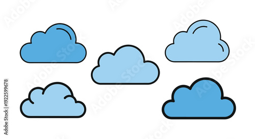 Cloud Line art creative tone color illustration