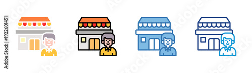 Local Store icon set multiple style collection