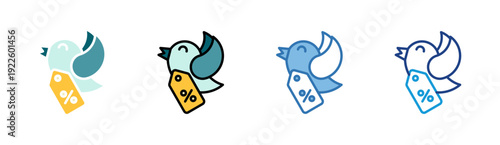 Discount Tag icon set multiple style collection