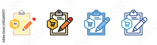 Purchase Order icon set multiple style collection