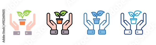 Green Investment icon set multiple style collection