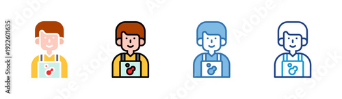 Delivery Worker icon set multiple style collection