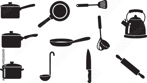 Hanging kitchen utensil vector illustration