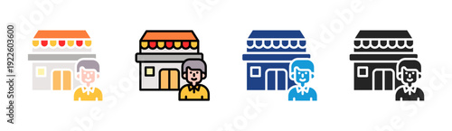 Local Store icon set multiple style collection