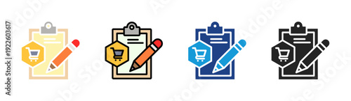 Purchase Order icon set multiple style collection