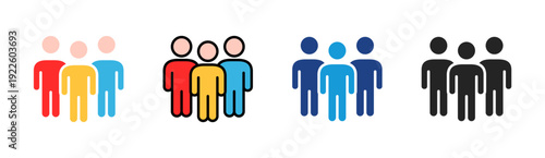 Customer Group icon set multiple style collection