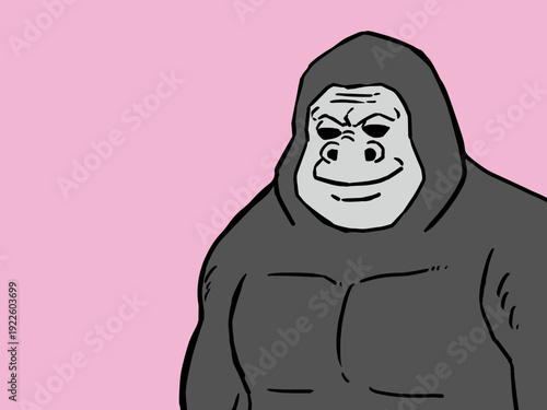 ゴリラ, 動物, 動物園, 顔, 頭, ベクター, 女, イラスト, 人, 人々, くじ引き, 男, 髪の毛, 