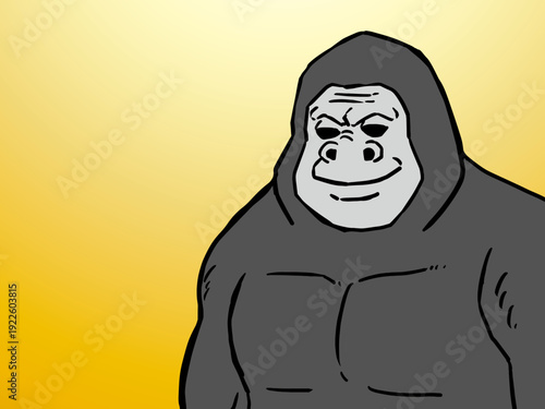 ゴリラ, 動物, 動物園, 顔, 頭, ベクター, 女, イラスト, 人, 人々, くじ引き, 男, 髪の毛, 