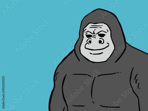 ゴリラ, 動物, 動物園, 顔, 頭, ベクター, 女, イラスト, 人, 人々, くじ引き, 男, 髪の毛, 