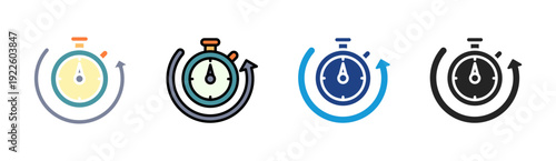 Time Management icon set multiple style collection