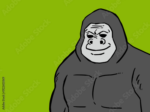 ゴリラ, 動物, 動物園, 顔, 頭, ベクター, 女, イラスト, 人, 人々, くじ引き, 男, 髪の毛, 