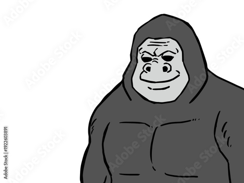 ゴリラ, 動物, 動物園, 顔, 頭, ベクター, 女, イラスト, 人, 人々, くじ引き, 男, 髪の毛, 