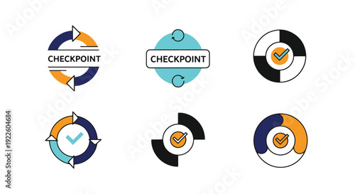 Checkpoint Line art clean modern abstract illustration