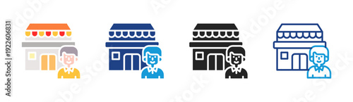 Local Store icon set multiple style collection