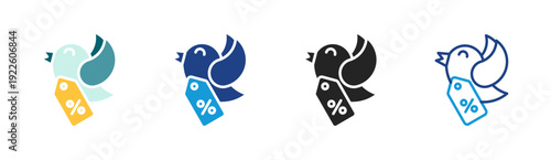 Discount Tag icon set multiple style collection