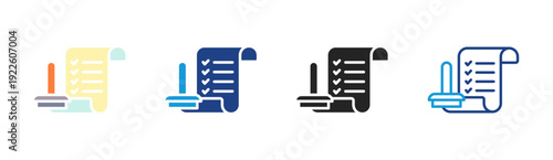 Checklist Report icon set multiple style collection