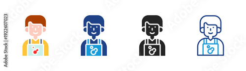 Delivery Worker icon set multiple style collection