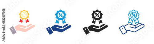 Warranty Badge icon set multiple style collection