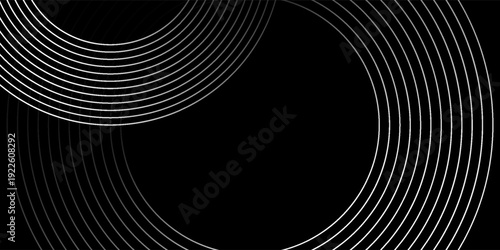 Abstract grey and red circle line vector on dark background. Modern simple overlap circle lines texture creative design. Suit for poster, cover, banner, flyer, brochure, presentation, website