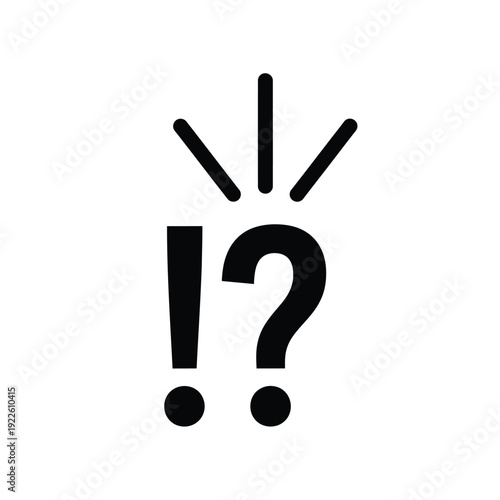 Vector illustration icon black exclamation and question mark symbol