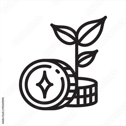 Yield Farming virtual economy simple line icon