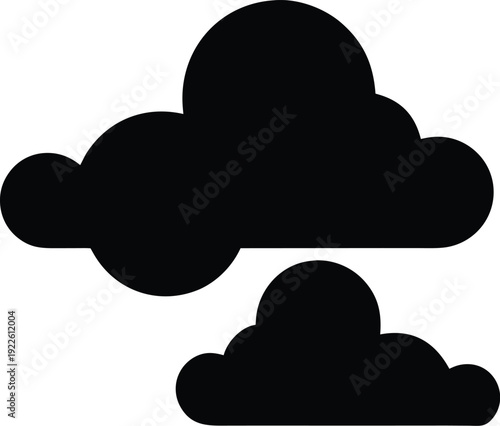 cloud silhouette vector illustration on transparent background