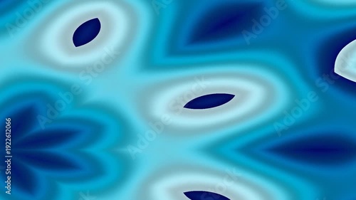 The abstract motion of a blue kaleidoscope background creates a mesmerizing visual effect.