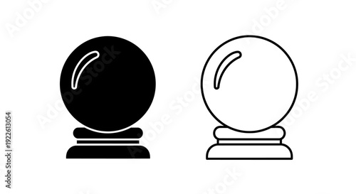 Crystal ball icon design, mystical symbol, fortune telling illustration, magic sphere Vector