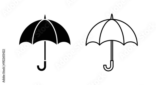 Minimalist umbrella designs: black and white, simple, and modern Vector