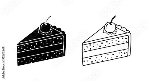 Delicious cake slices with fresh fruits on top, perfect for dessert lovers Vector